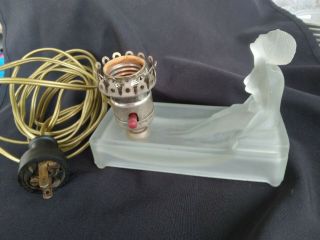 Rare Art Deco Glass Nude Lady Figural Lamp in FULL COND AND NO DEFECTS 3