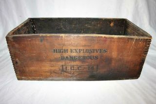 Vintage Dupont - Monobel High Explosives Wooden Box Joint Crate Dovetailed 25lbs