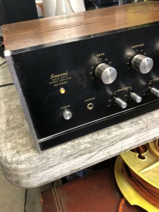Vintage Sansui AU - 555a Integrated Amplifier With Wood Case / repair 2
