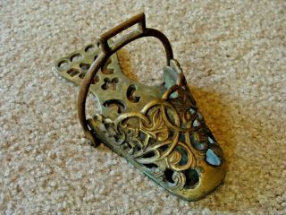 Antique Brass Ornate Woman ' s Stirrup Shoe RARE For Side Saddle (Only needs one) 2