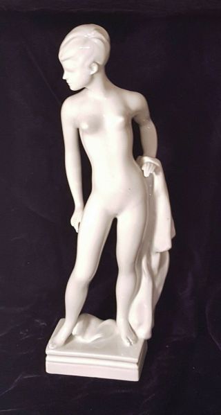 Vintage Royal Dux White Porcelain Nude (czech)