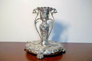 Antique Pairpoint Silverplate Candle Holder - Gorgeous Art Nouveau Style 1880 - 1910