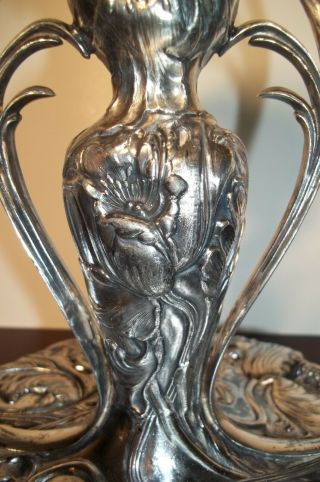 Antique Pairpoint Silverplate Candle Holder - Gorgeous Art nouveau Style 1880 - 1910 2