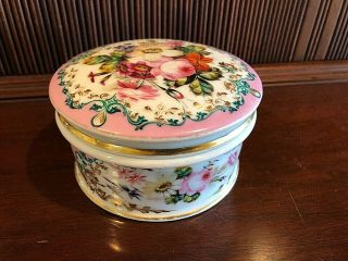 Lovely Hand Painting Antique Old Paris Porcelain Covered Dish