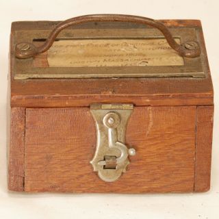 Antique Small Wooden Box Made From Wood From Frigate Uss Constitution
