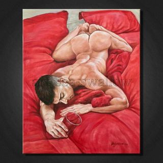 Oil Painting Art Young Nude Male Hand - Painted On Canvas 20x16 Inch 124