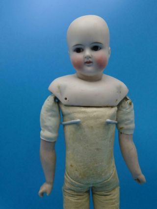 Antique German Bisque Doll Abg Closed Mouth Turned Shoulder Head Bisque Arms
