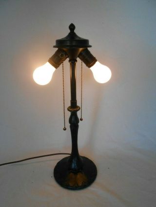 Antique Pittsburgh Art Deco Lamp Base for Slag Glass Lamp,  Reversed Painted Lamp 2