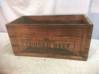 Vintage Libbys Cooked Corned Beef Wooden Crate Product Of Argentian