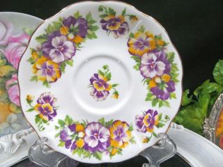 ROYAL ALBERT tea cup and saucer pansy floral chintz teacup avon shape 1950s 2