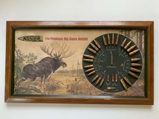 Vintage Moose Nosler Premium Big Game Bullet Display Board - Framed -