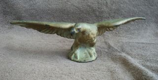 Vintage Cast Iron Eagle Doorstop Wings Spread Antique Paperweight Old Gold