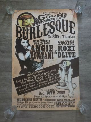 Eric Powell The Goon Burlesque Signed Poster Roxi Dlite Angie Pontani