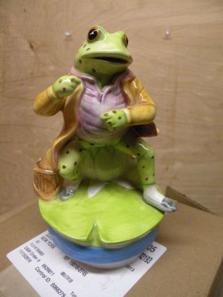 Schmid Mr.  Jeremy Fisher Frog Beatrix Potter Musical Figurine Vintage
