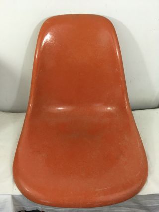 Vintage Herman Miller EAMES Fiberglass Shell Side Chair Red - Orange SHELL ONLY 2