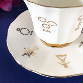 Vintage Fortune Telling Tea Cup,  Symbol Tea leaves Reading,  Tasseography,  teacup 2