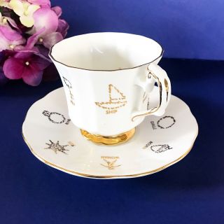 Vintage Fortune Telling Tea Cup,  Symbol Tea leaves Reading,  Tasseography,  teacup 3