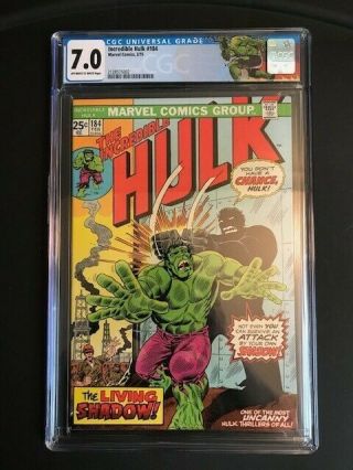 Incredible Hulk 184 Cgc 7.  0 Marvel Comics 1975 No Scratches Hulk Label