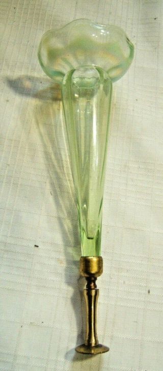 Antique Epergne Vase Vaseline Glass