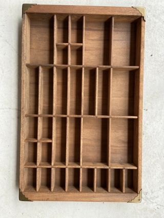 Vintage PRINTER TRAY Type - Set Drawer Wood Tray Display Shadow Box - 10” X 7” SEE 3
