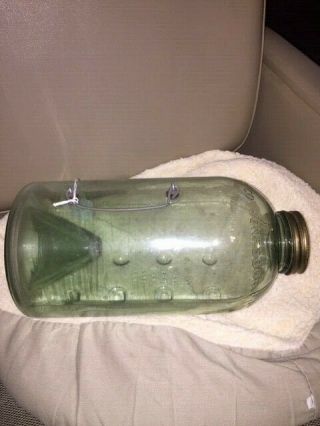 Vintage Antique Glass Jar Minnow Trap Mcswain Jr.  Bait Trap Jonesboro,  Ark