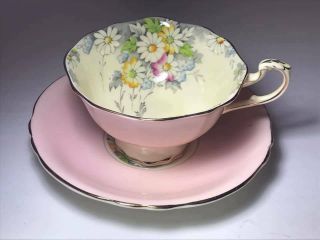 Paragon Bone China Pink Daisy Cup And Saucer