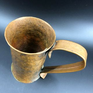 Vintage Copper Hand Wrought Hammered Stein Drinking Mug Pitcher Cup Tankard 2