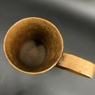 Vintage Copper Hand Wrought Hammered Stein Drinking Mug Pitcher Cup Tankard 3