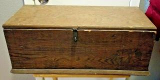 Large Carpenters Tool Box Chest Wood Vtg Antique 27 " Long,  12 " Wide & 10 " High