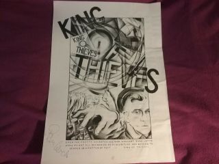 Elvis Costello J Field 1983 King Of Thieves /signed Poster Vg Creases Rare Vtg