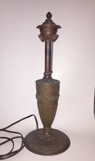 Antique Signed Bigelow And Kennard Lamp Base For Stained Glass Shade
