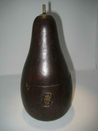 Vintage Style Wooden Box Tea Caddie Pear 9 " High X 4.  5 " Wide