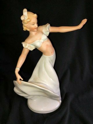 Antique Schau Bach Kunst Art Deco Porcelain Dancer Figurine Germany