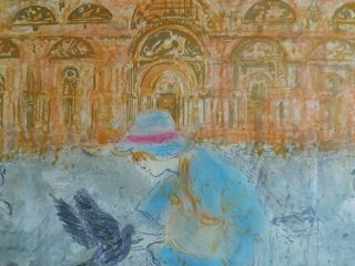 Edna Hibel Artist Proof And Pastels Italy Stone Lithograph Signed