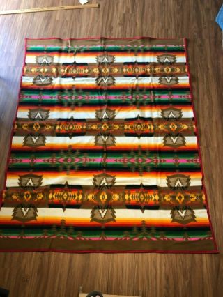 VTG Pendleton Beaver State Reversible Wool Native Blanket 64 