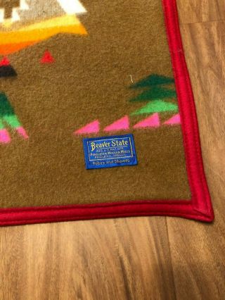 VTG Pendleton Beaver State Reversible Wool Native Blanket 64 
