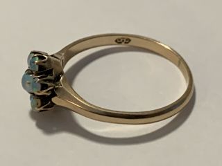Antique / Vintage Starburst OPAL Cluster Ring SIGNED 2g 2