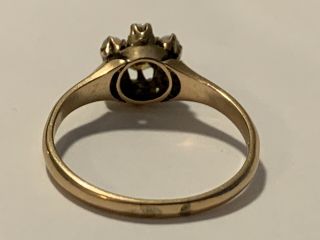 Antique / Vintage Starburst OPAL Cluster Ring SIGNED 2g 3