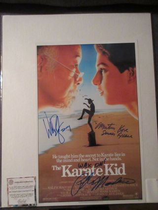 Vintage " The Karate Kid " Movie Poster With 3 Signatures And