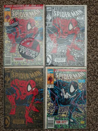 Spider - Man 1,  Gold,  Silver,  Regular And 13 X2 Upc (1990 Marvel) Mcfarlane