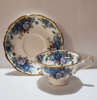 Antique Royal Albert Fine China " Moonlight Rose " Tea Cup & Saucer