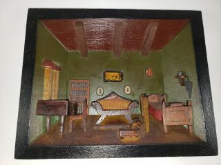Vintage Hand Carved Folk Art Diorama 3D Shadowbox 2