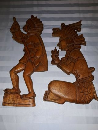 Vintage Tribal Wooden Carved Native American Wall Wood Plaques