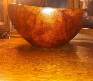 Large Hand Made Walnut Burl Wooden Bowl Color