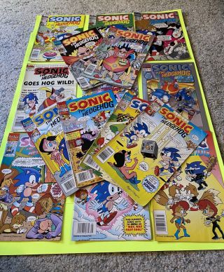 15 Sonic The Hedgehog Vintage Archie Comics Books 1991 9 10 11 12 15 16 18 - 28
