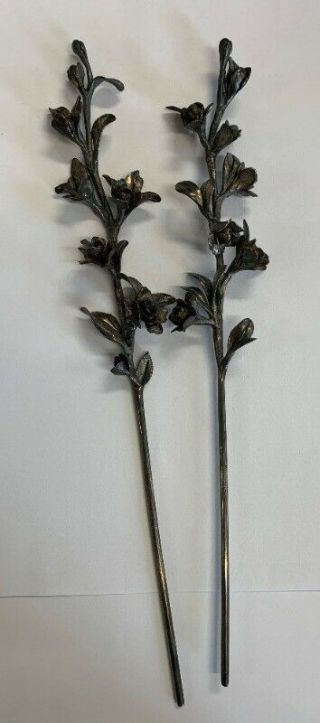 Rare Vintage Cartier Floral Spray Stems Sterling Silver Italy 10 3/4 "