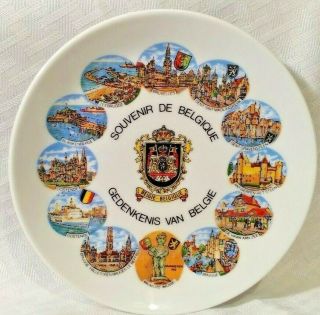 Vintage Plate - Souvenir De Belgique Gedenkenis Van Belgie City Icons