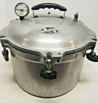 Vintage All American No.  7 15.  5 Qt Heavy Cast Aluminum Pressure Cooker Canner