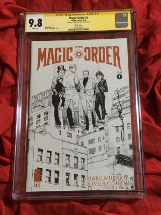 Cgc Ss 9.  8 The Magic Order 1 B/w Sketch Variant Signed Olivier Coipel Netflix