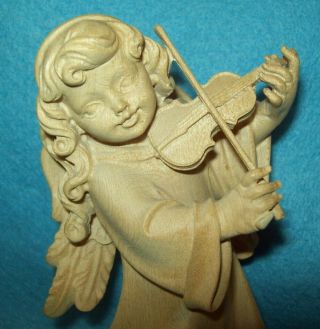 vintage Wood Hand Carved MUSICAL ANGEL SET OF 4 Holz Schnitzerei Edgar Schwer 3